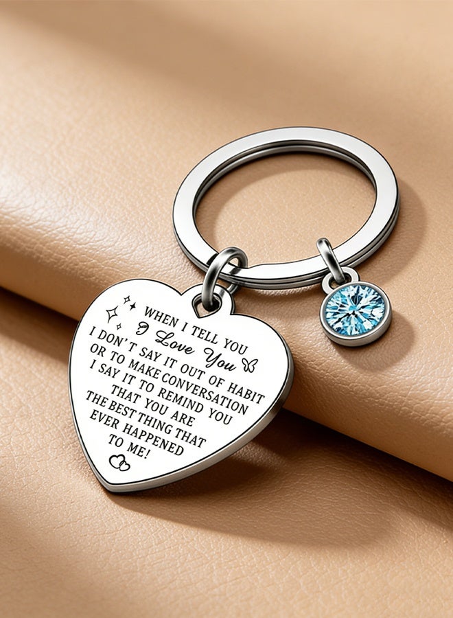 هدايا عيد الحب: ميدالية مفاتيح للنساء، هدايا ذكرى الزواج، هدايا للزوجة أو الحبيبة، ميدالية مفاتيح مكتوب عليها "عندما أقول لكِ أحبكِ"، ميدالية مفاتيح للأزواج، هدية عيد ميلاد - Image 3